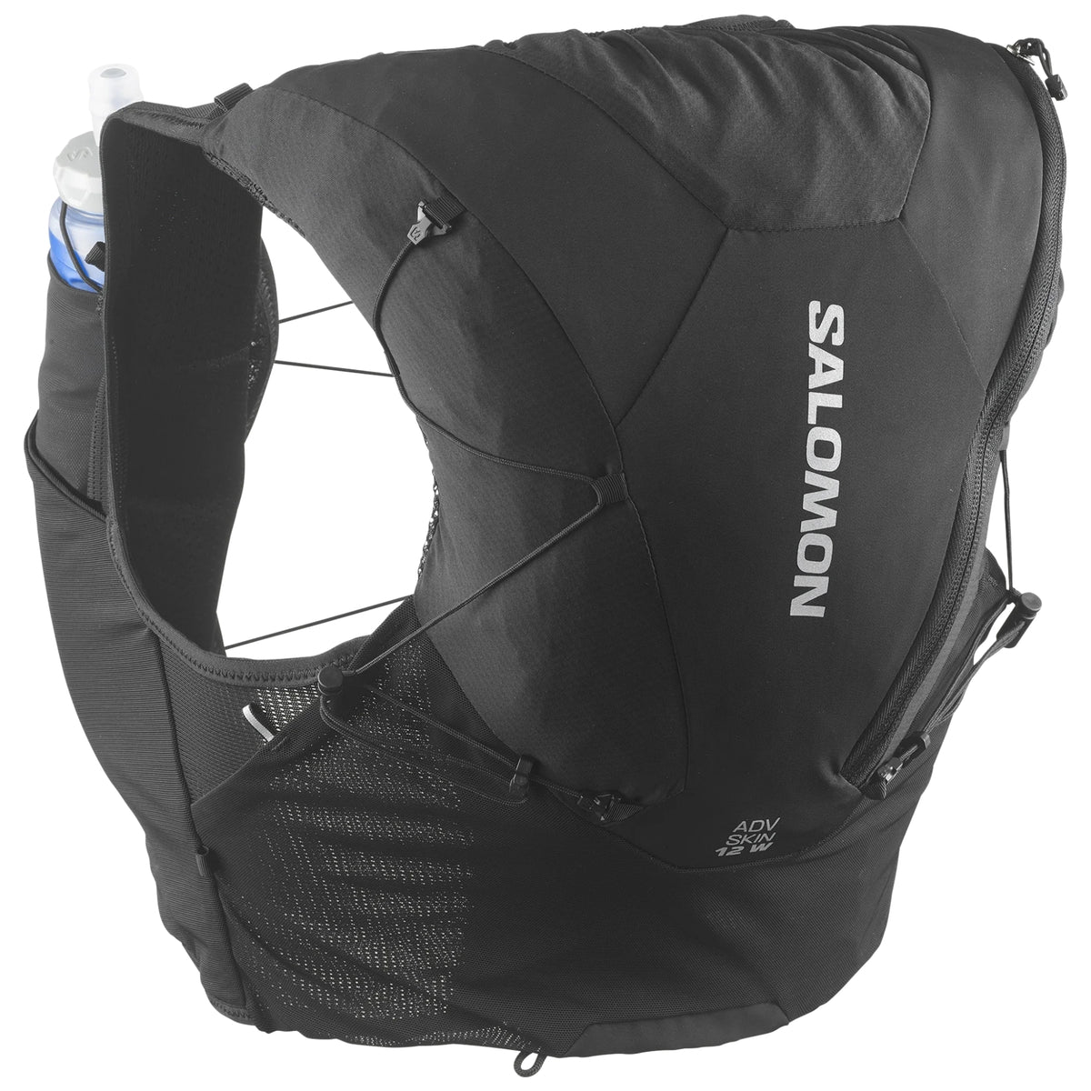 Chaleco de hidratación Salomon ADV Skin 12 para mujer negro, vista trasera